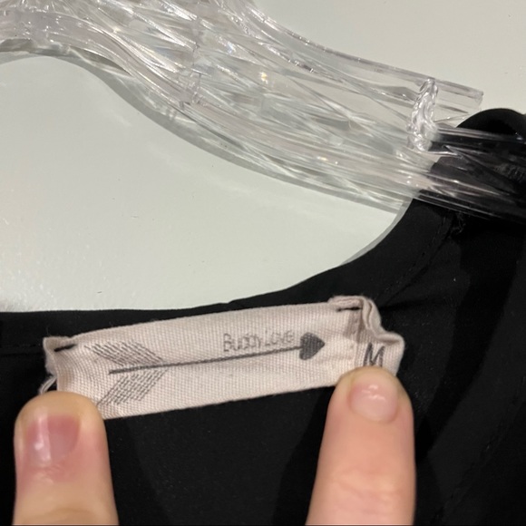 Buddy Love size medium sheer black tunic top - Picture 3 of 8